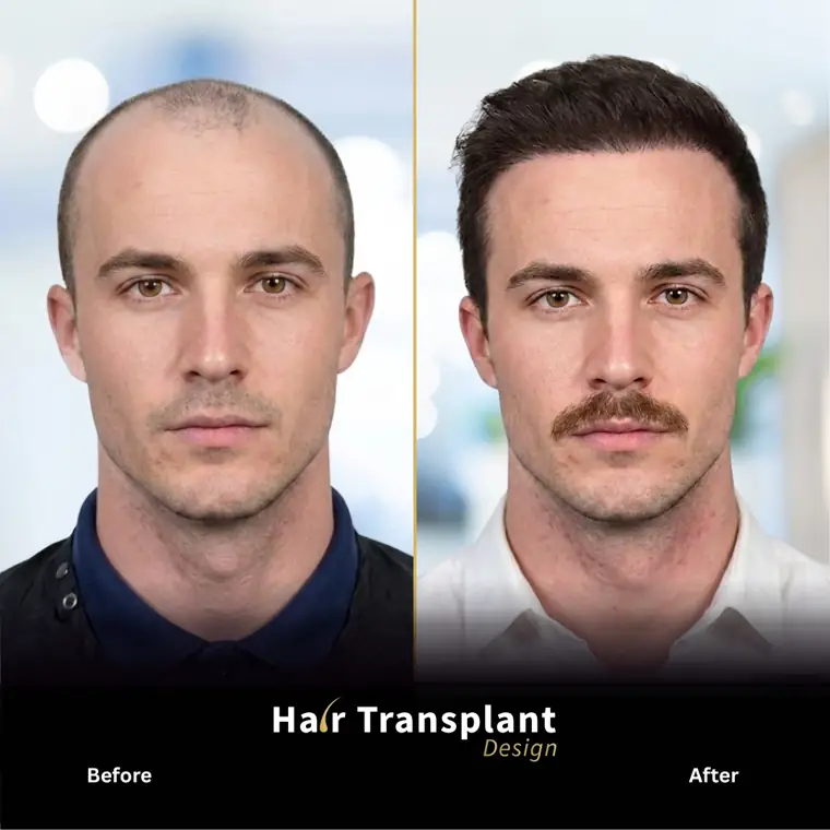 Hairline and Crown, before and after
